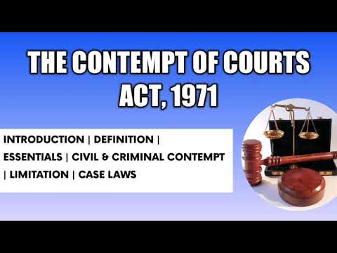 Contempt Of Courts Act, 1971| न्यायालय अवमान अिधिनयम, 1971 | Civil And ...