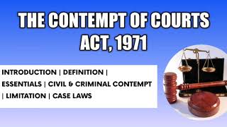 Contempt of courts act, 1971| न्यायालय अवमान अिधिनयम, 1971 | Civil and criminal contempt| limitation