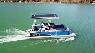 Solar Pontoon Boat 2025 Paddle King Lo Pro Solar