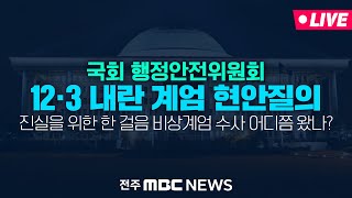 [🔴LIVE] '12·3 비상계엄 내란' 수사 진행 상황은? | 국회 행정안전위원회