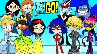 Teen Titans Go! vs. Cinderella Miraculous and friends! Cartoon Character Swap - SETC