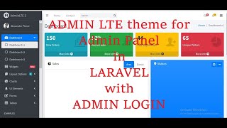 Admin LTE for Admin Panel in LARAVEL with admin login features