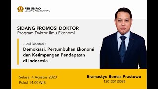 Sidang Promosi Doktor Ilmu Ekonomi Bramastyo Bontas Prastowo