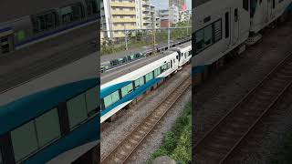 【４K映像】【すれ違い】横須賀線　下り電車　通勤特急湘南 　上り電車　[Passing trains] Yokosuka Line,  Commuter Express Shonan