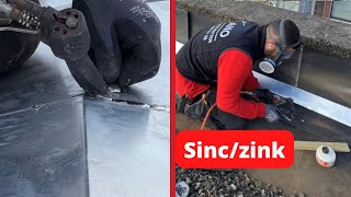 A Roofer bends zinc custom and shows how to solder zinc roofing