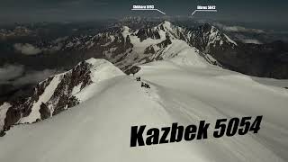 Mount Kazbek 5054 (4k drone shooting above the summit)