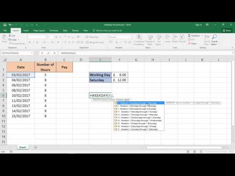 How to Use the WEEKDAY Function in Excel