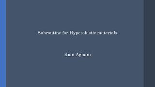 Gent model for Hyperelastic materials