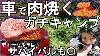 【アテンザキャンプ】アテンザのDPF強制燃焼で肉は焼けるのか？　【キャンプ道具無しのガチキャンプ】