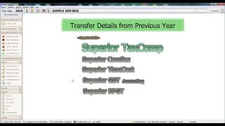 Superior TaxComp - Financial Particular (Transfer Data from Previous Year)
