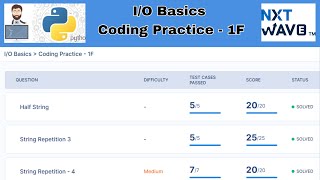 I/O Basics | Coding Practice - 1F Answers | Python | NxtWave | CCBP 4.0