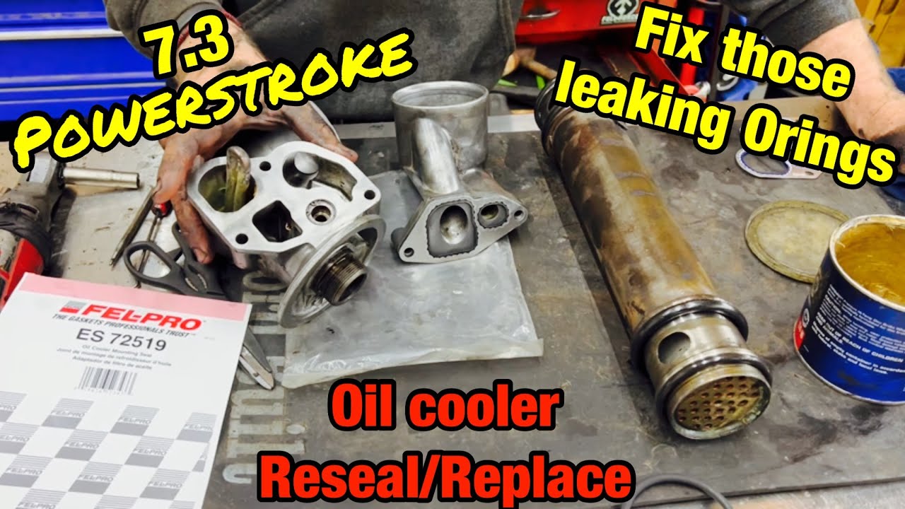 7 3 Powerstroke Oil Cooler Reseal Replace Youtube