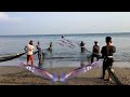 Tarik Jaring Pukat Pantai Jangka Indonesia Dapat Banyak Cumi Cumi | Beach Seine Nets