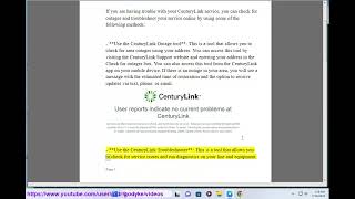 Check CenturyLink outage status online