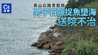 青山公路青龍頭六旬男岸邊捉魚期間墮海　昏迷送院不治丨01新聞丨墮海丨釣魚丨青龍頭