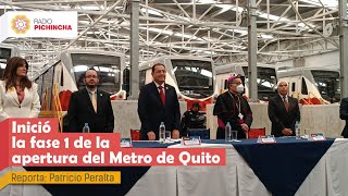 📺#NotaDelDía | Este miércoles 21 de diciembre arrancó la primera fase del Metro de Quito