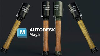 Stick Hand Grenade 3d model In Maya