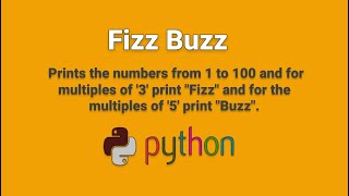 FizzBuzz One Simple Interview Question | PYTHON CODE | fizz buzz