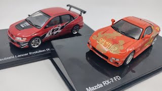 Rychle a zběsile Číslo 30 - Mitsubishi Lancer Evolution IX, č. 31 - Mazda RX-7 FD (1993) (oranžová)