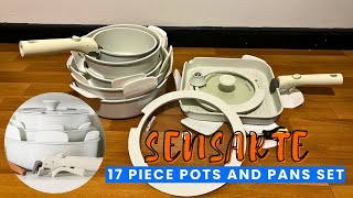 SENSARTE 17 Piece Pots and Pans Set | Nonstick Detachable Handle Cookware