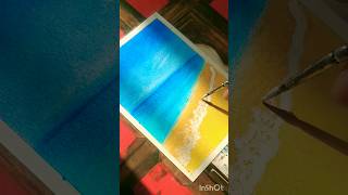 easy seascape drawing🌊/oil pastel drawing💙 #youtube #shortsfeed #shorts #youtubeshorts #viral