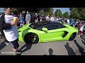 twin turbo lamborghini aventador and mclaren 570s shut down cars and coffee