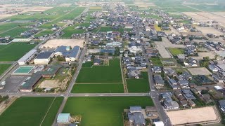 佐賀ドローン（杵島郡44白石町　北有小学校界隈の街並み）