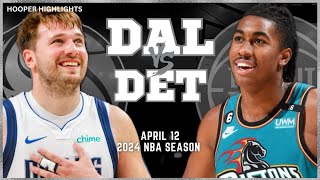 Dallas Mavericks vs Detroit Pistons  Game Highlights | Apr 12 | 2024 NBA Season
