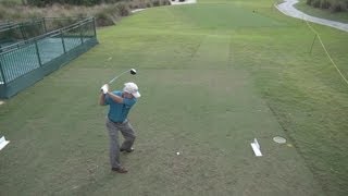 GOLF SWING 2013 - BEN CRENSHAW DRIVER - ELEVATED DOWN THE LINE & SLOW MOTION - HQ 1080p HD