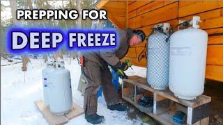 Prepping the No-Grid Tiny Cabin for Serious Michigan DEEP FREEZE. ep224