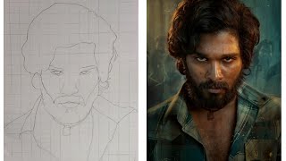 How to draw pushpa sketch | step by step | part 1