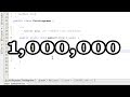 Creating a For Loop That Counts to 1 Million | Beginner Java
