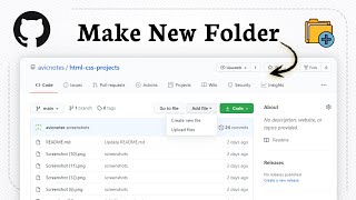 How to create folders in GitHub (Directory Structure)