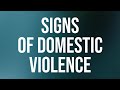 Signs of Domestic Violence