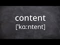 CONTENT   Pronunciation in American English