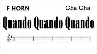 Quando Quando Quando F Horn Sheet Music Backing Track Play Along Partitura