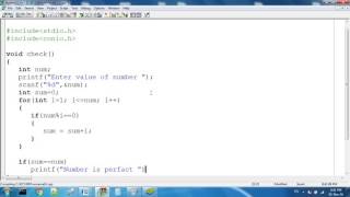 Perfect Number By Function in C Programming