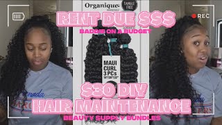 HAIR MAINTENANCE VLOG | $30 Affordable Half Up/ Half Down Quick Weave Using Organique Hair