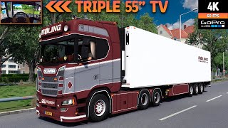 ETS2 4K POV | Moza TSW | Scania S580 V8 open pipe in Germany