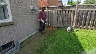 Stihl FS38 lightweight Gas Powered Grass Trimmer review test run must watch