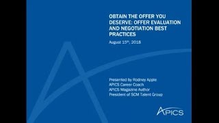 Obtain the Offer you Deserve: Offer Evaluation and Negotiati