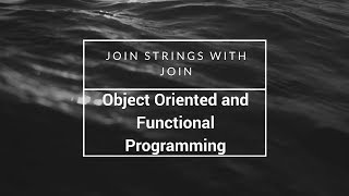 Join Strings with join, freeCodeCamp Tutorial