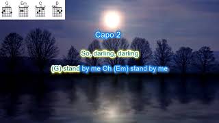 Stand by Me (capo 2) by Ben E King play along with scrolling guitar chords and lyrics