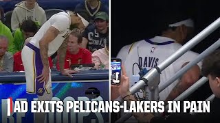 Anthony Davis exits Pelicans-Lakers late after awkward landing | NBA on ESPN