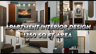 1350 SQ FT|APARTMENT INTERIOR DESIGN|3BHK FLAT|