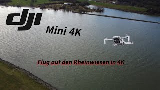 Drohnenflug am Rhein mit Hochwasser