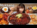 Sub)Real Mukbang- Luxurious Black Bean Noodles 🍜 Spicy Fried Chicken 🔥 Draft Beer 🍺 ASMR KOREAN FOOD