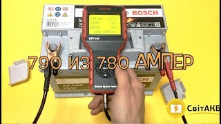 Bosch 77Ah S5 008 тест пускового тока