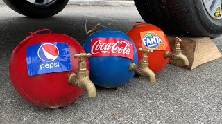 Experiment Car vs Coca-Cola, Fanta, Sprite, Pepsi vs Mentos | Crushing Crunchy & Soft Things by Car