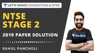 NTSE  Stage 2 | Previous Year Questions | 2019 Paper Solution | Rahul Pancholi